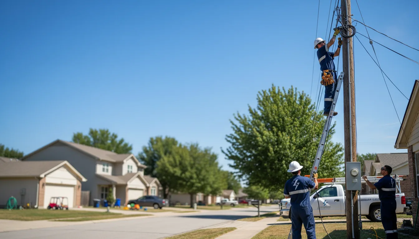 Residential electrician providing installation services in Fayetteville, TX